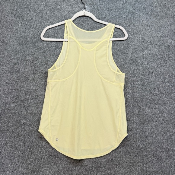 Lululemon Sculpt Tank Top Women 4 Yellow Mesh Back Activewear Yoga Gym Shirt - Picture 5 of 7